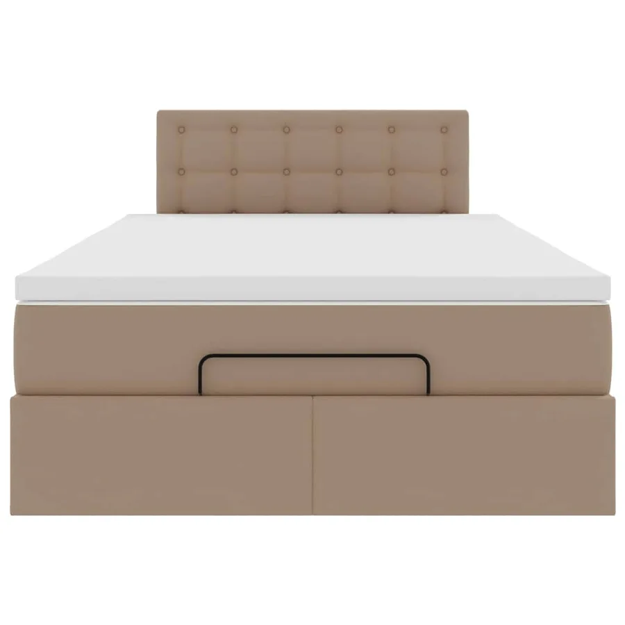 Cadre de lit ottoman et matelas cappuccino 120x190cm similicuir - 7
