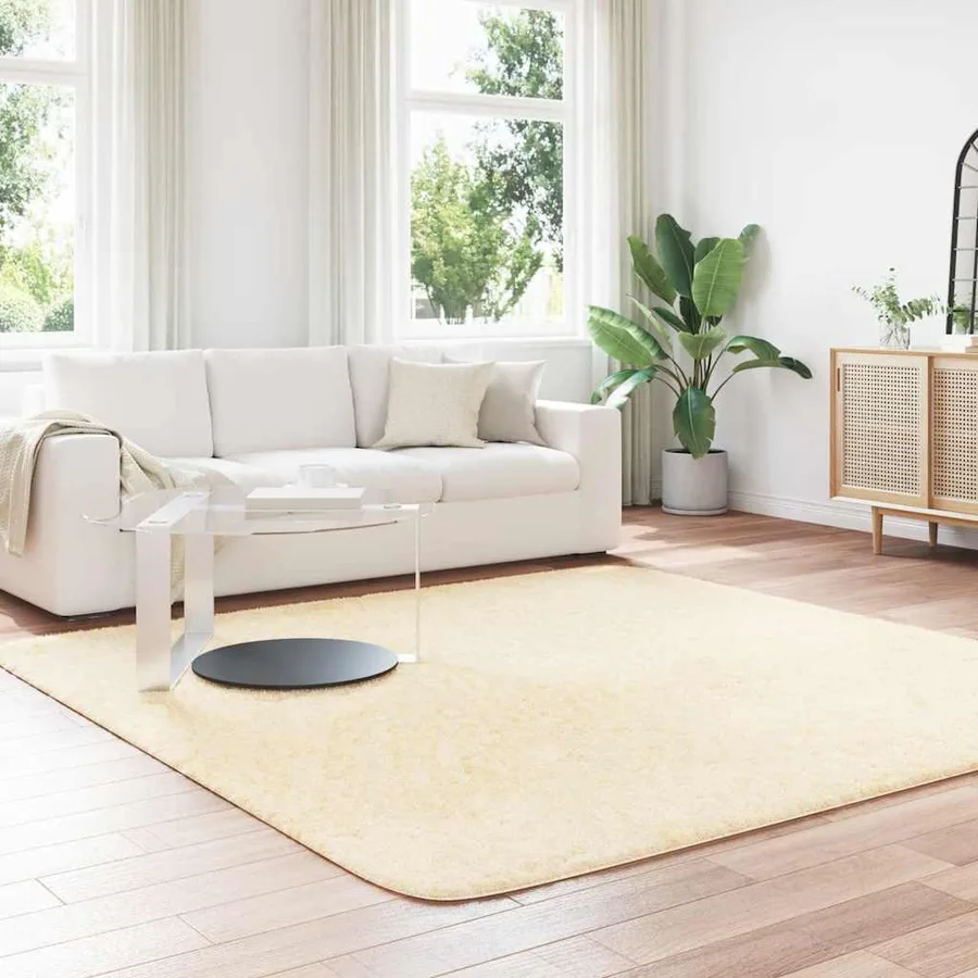 Tapis shaggy à poils longs NAVARRA crème 240x240 cm polyester - 3
