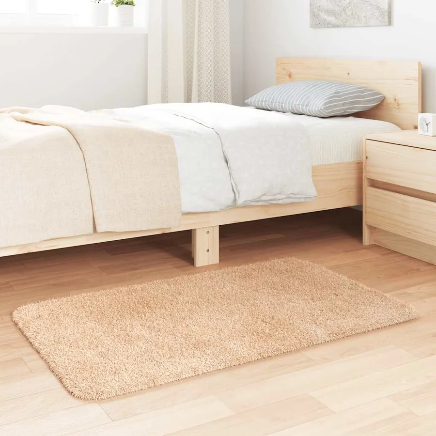 Tapis Shaggy à poils longs NAVARRA beige 60x100 cm polyester - 3