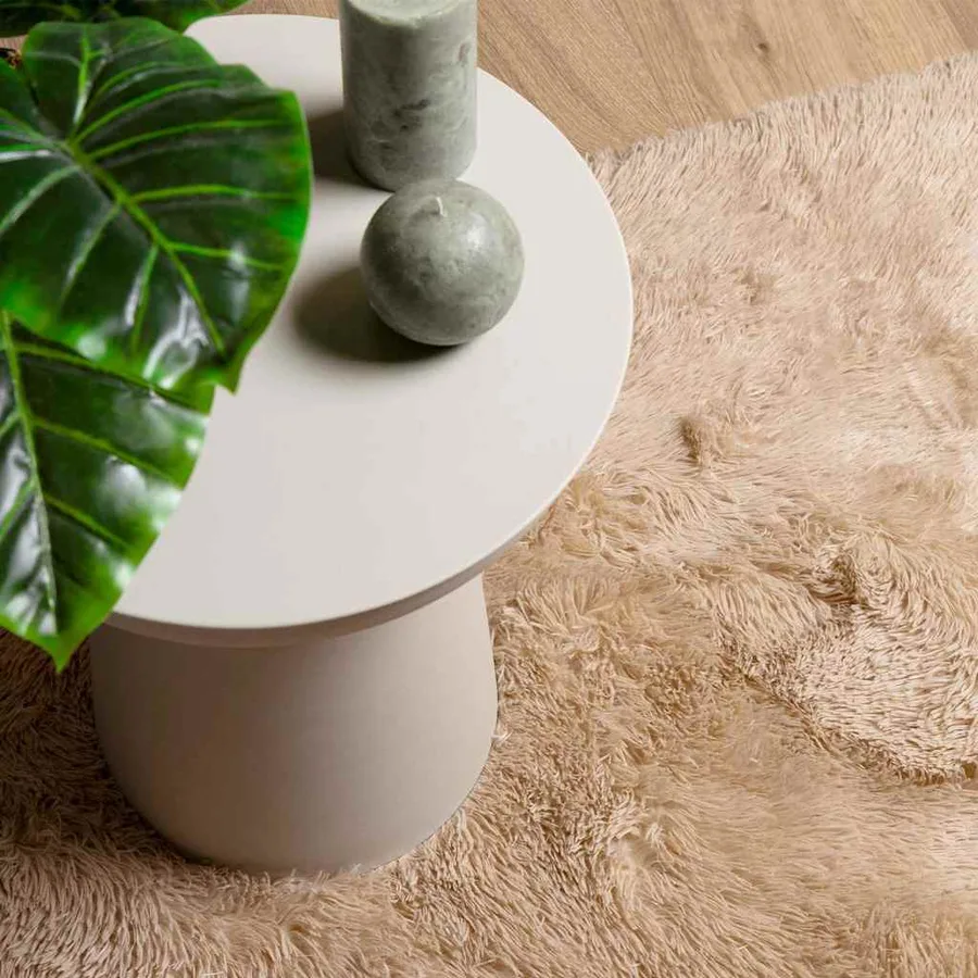 Tapis Shaggy à poils longs NAVARRA beige 60x100 cm polyester - 8