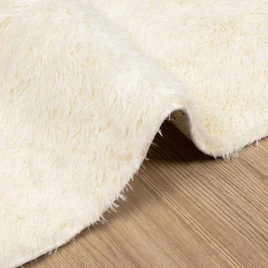 Tapis Shaggy à poils longs NAVARRA crème 60x100 cm polyester - 5