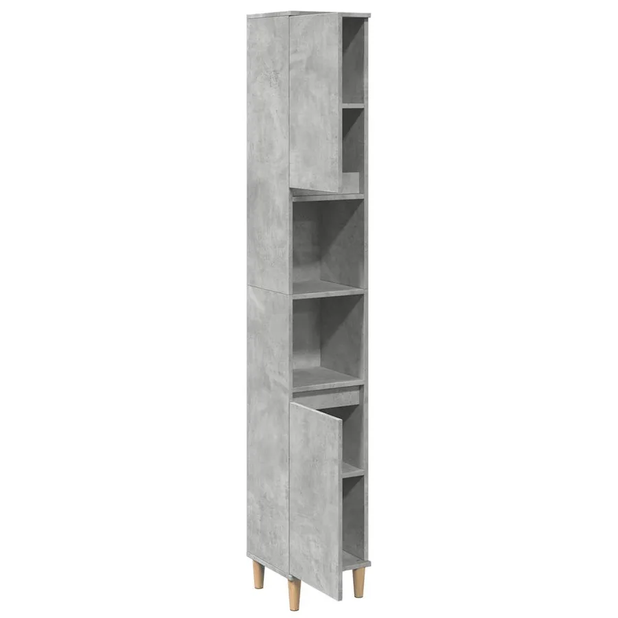 Armoire de salle de bain gris béton 30x30x190 cm - 5