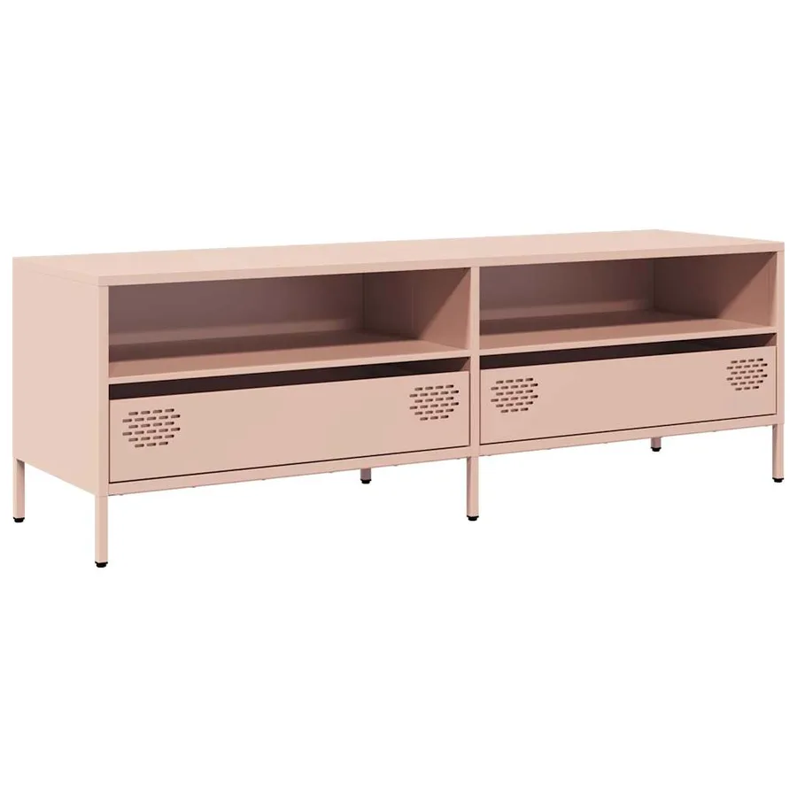 Meuble TV rose 135x39x43,5 cm acier laminé à froid - 2