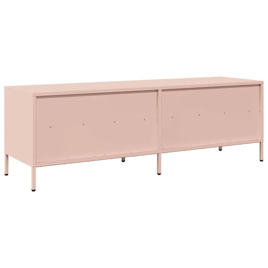 Meuble TV rose 135x39x43,5 cm acier laminé à froid - 7