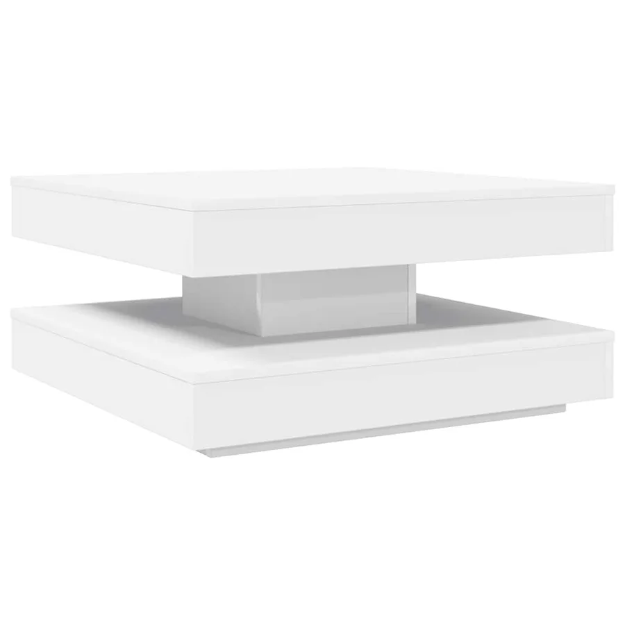Table basse rotative à 360 degrés blanc 70x70x34,5 cm - 2