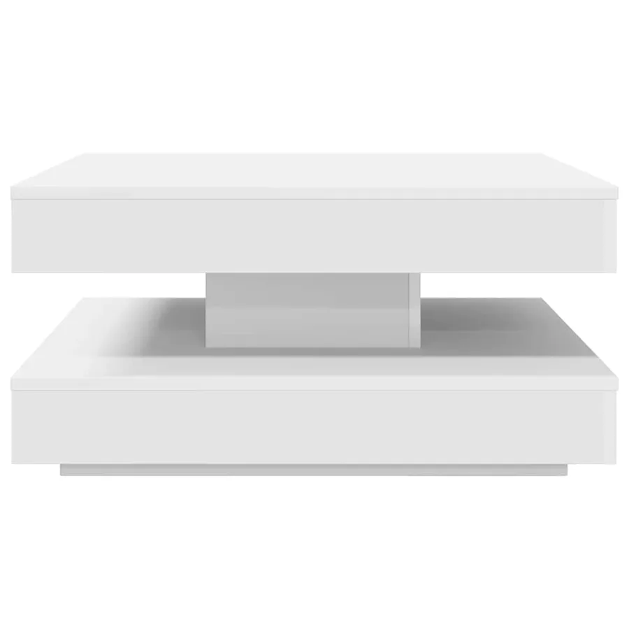 Table basse rotative à 360 degrés blanc 70x70x34,5 cm - 4