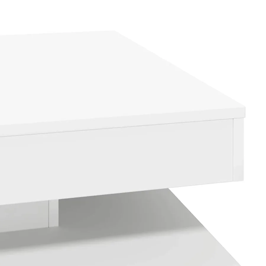 Table basse rotative à 360 degrés blanc 70x70x34,5 cm - 8