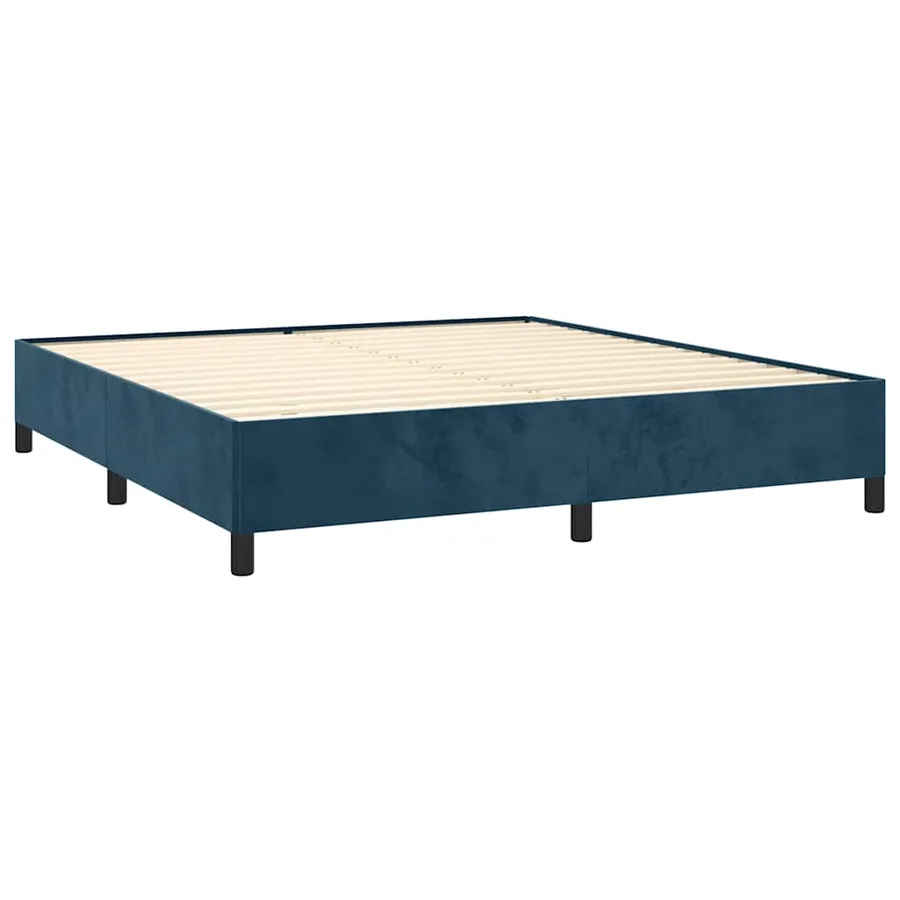 Sommier à lattes de lit et matelas Bleu foncé 180x200cm Velours - 4