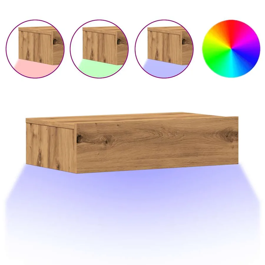 Meubles TV avec éclairages LED 2 pcs chêne artisanal - 2