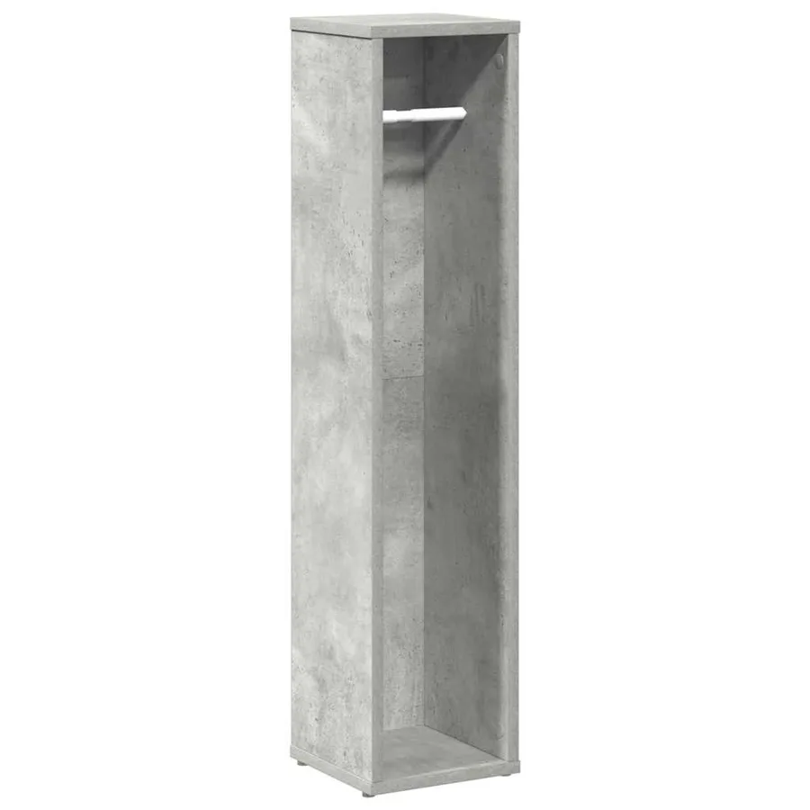 Meuble de salle de bain avec porte-rouleau gris béton 20,5 x 20 x 90 cm - 2