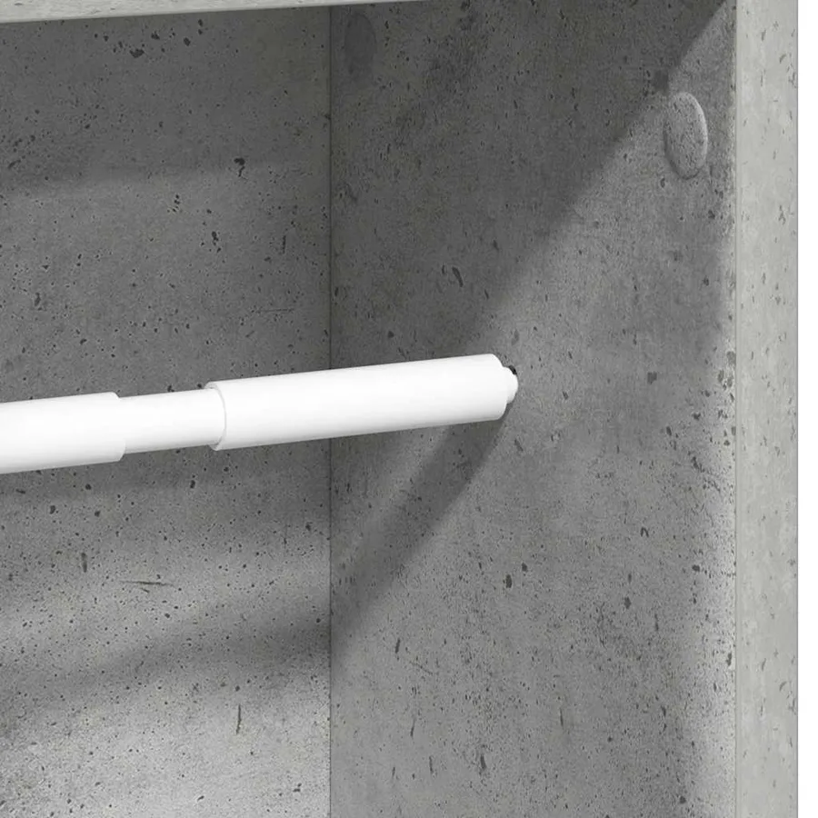 Meuble de salle de bain avec porte-rouleau gris béton 20,5 x 20 x 90 cm - 7