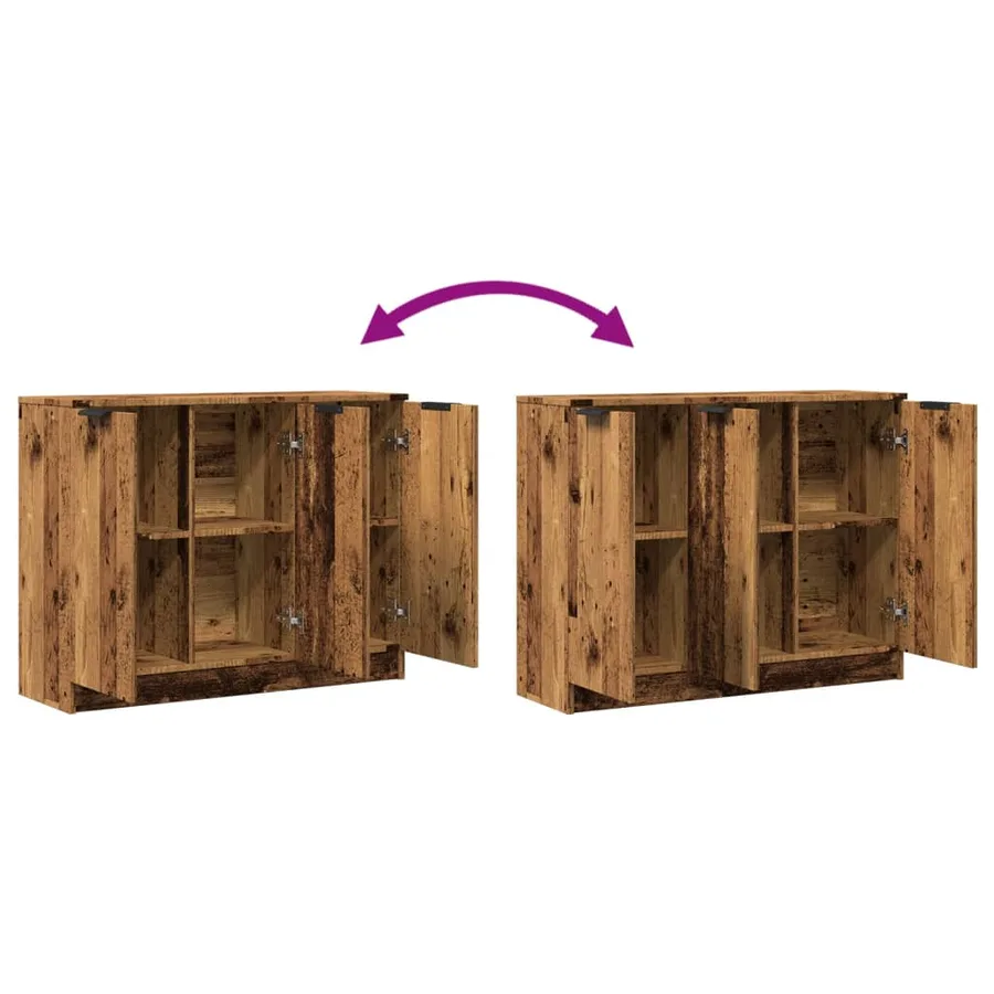 Buffet vieux bois 90,5x30x70 cm bois d'ingénierie - 8