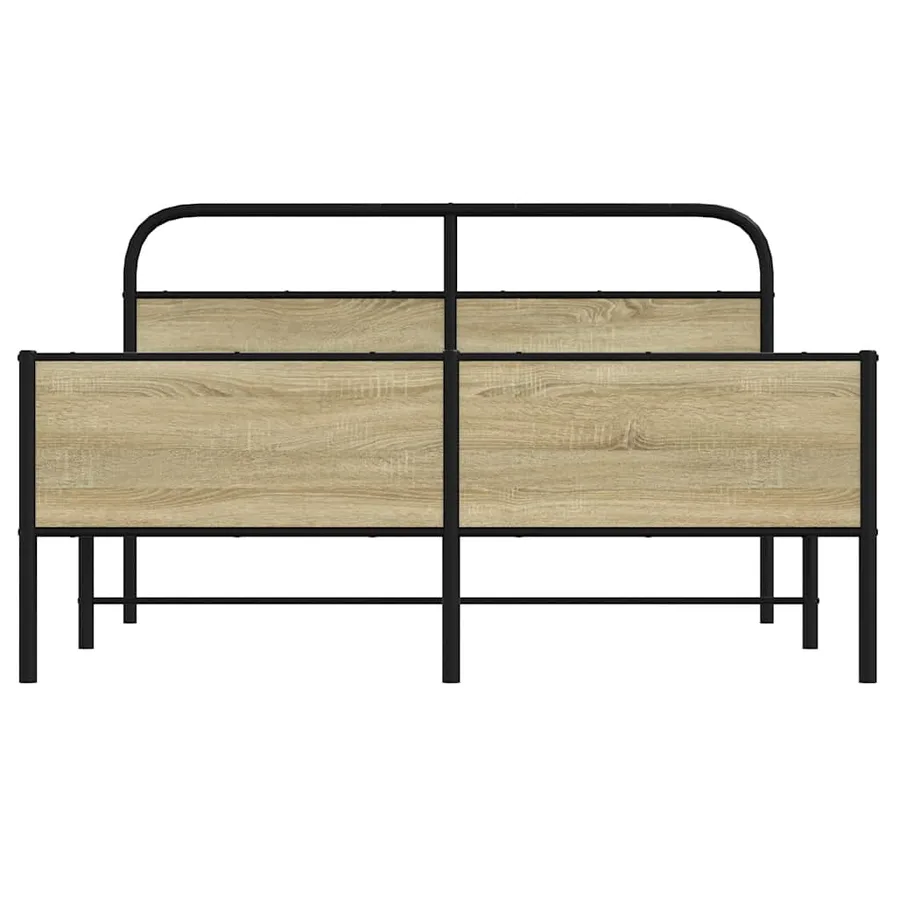 Cadre de lit en métal sans matelas chêne sonoma 160x200 cm - 5