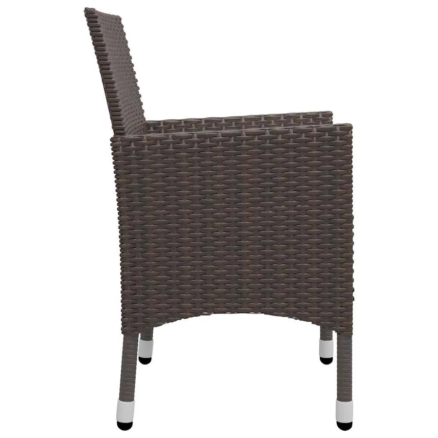 Ensemble à manger de jardin 9 pcs Marron - 12