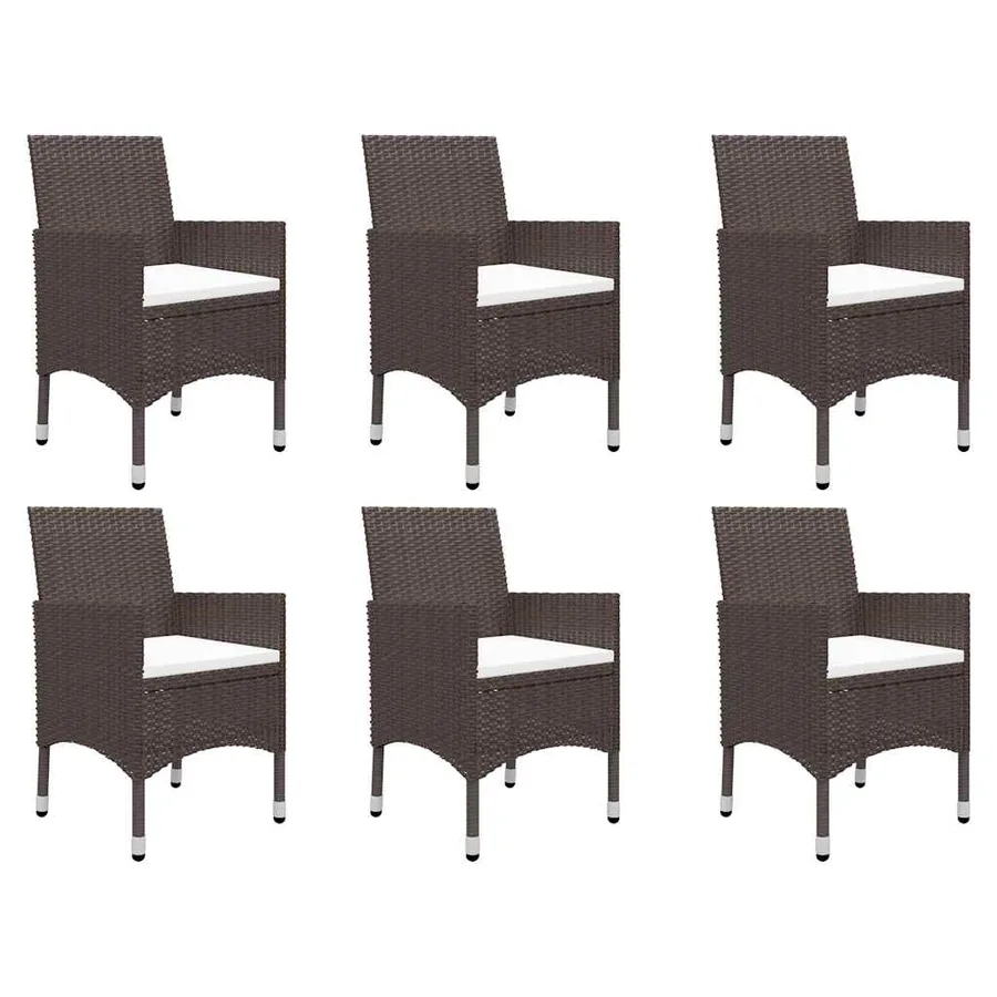 Ensemble à manger de jardin 9 pcs Marron - 7