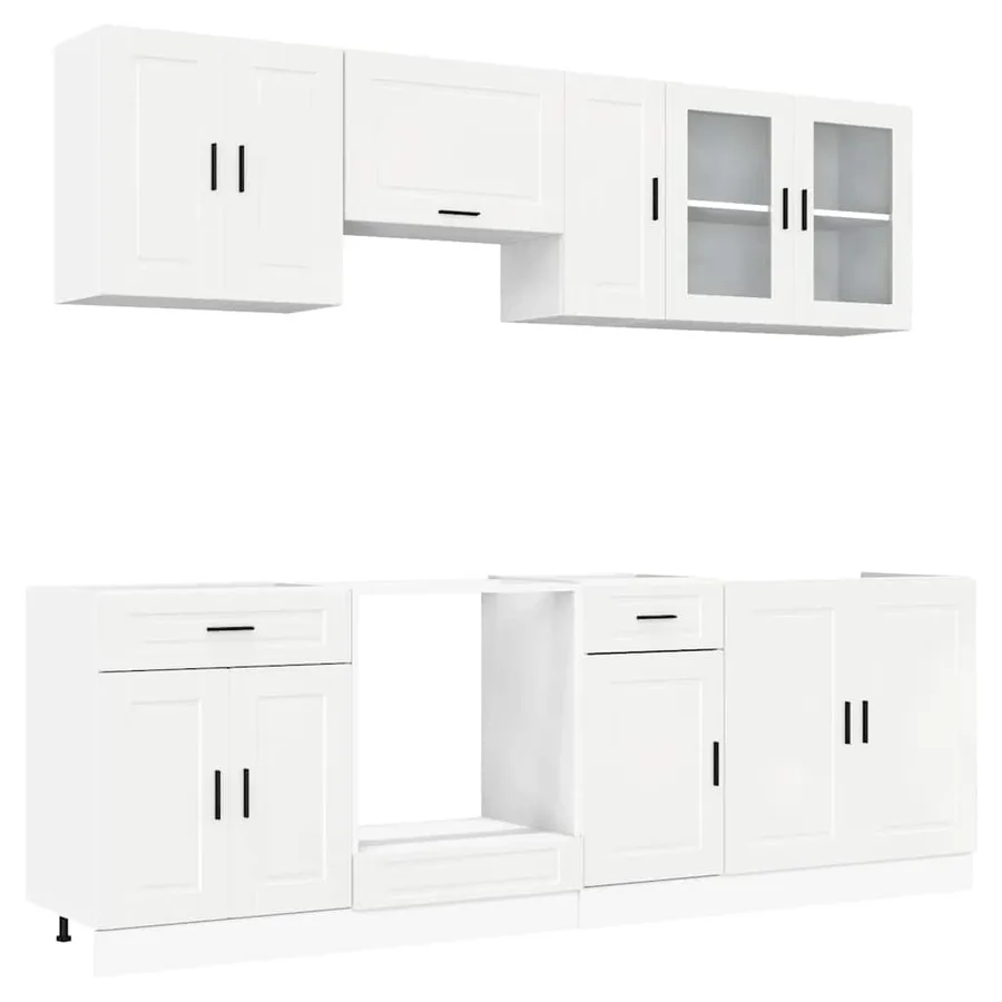 Ensemble d'armoires de cuisine 8 pcs Kalmar blanc brillant - 2