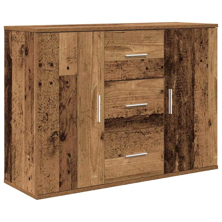 Buffet vieux bois 90x29,5x65 cm bois d'ingénierie - 2