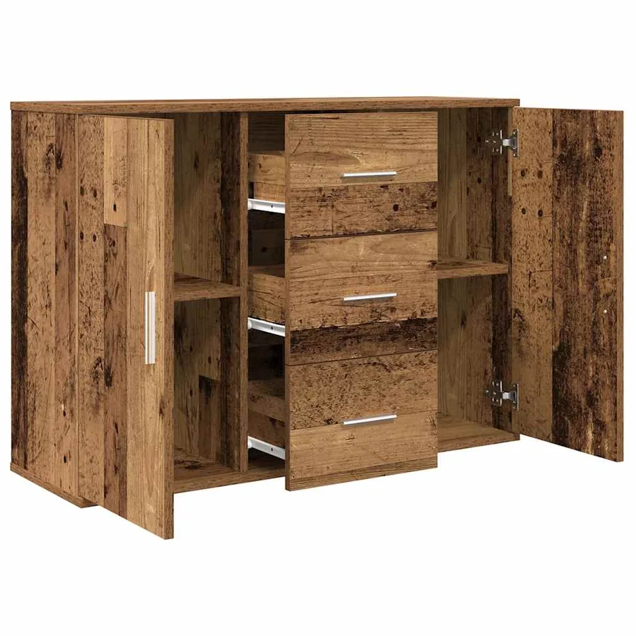 Buffet vieux bois 90x29,5x65 cm bois d'ingénierie - 9