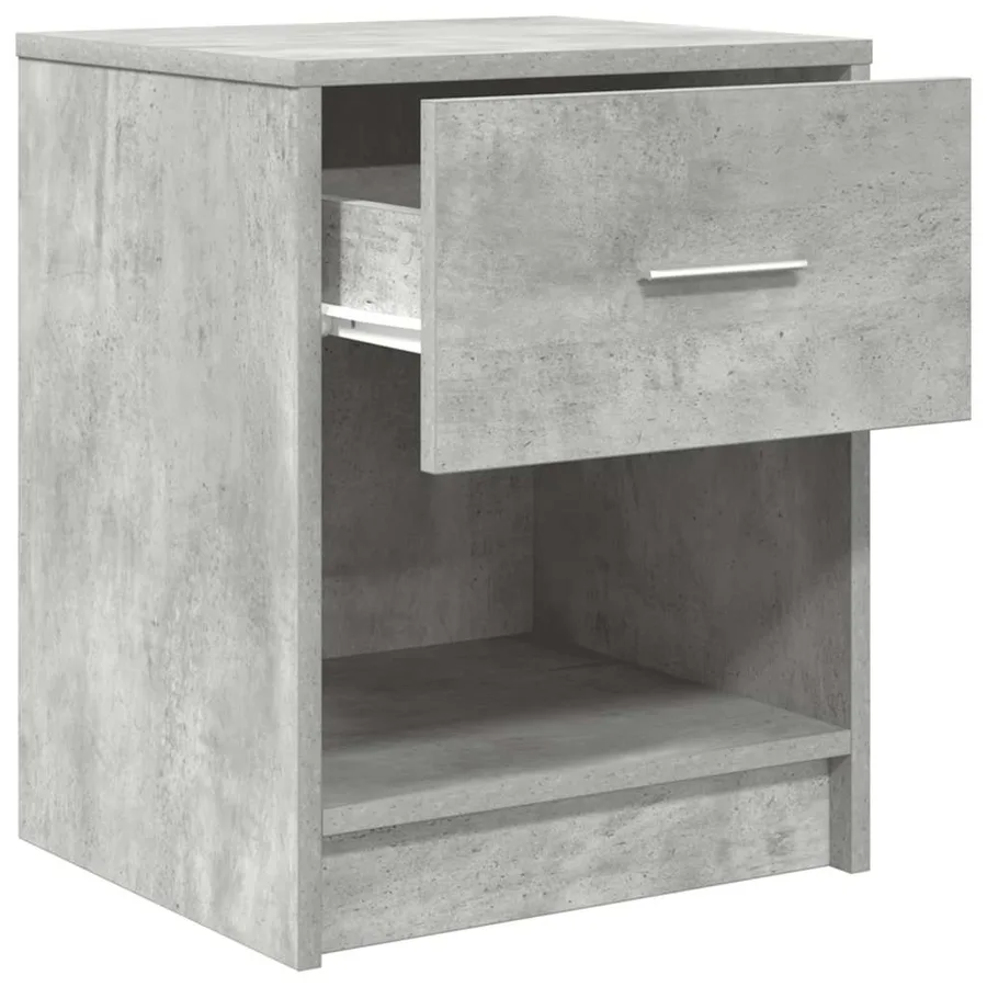 Tables de chevet 2 pcs avec tiroir Gris béton 40x34x50 cm - 5