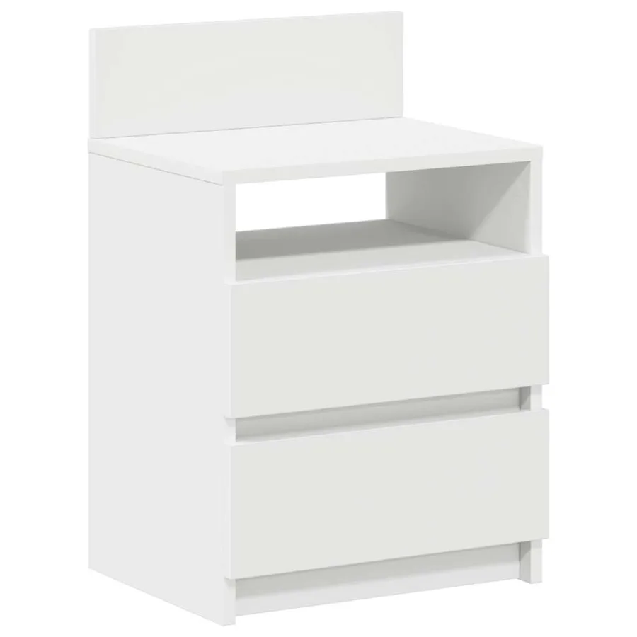 Tables de chevet 2 pcs avec 2 tiroirs blanc 40x33x60 cm - 6