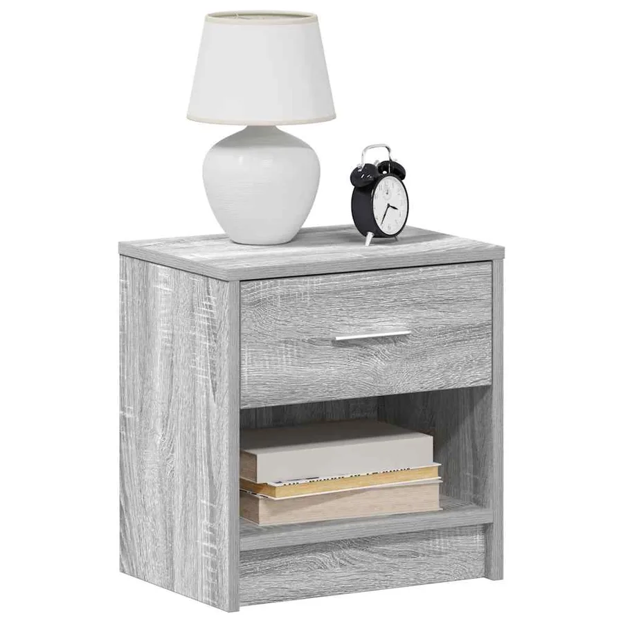 Tables de chevet 2 pcs avec tiroir Gris Sonoma 39x28x41 cm - 3