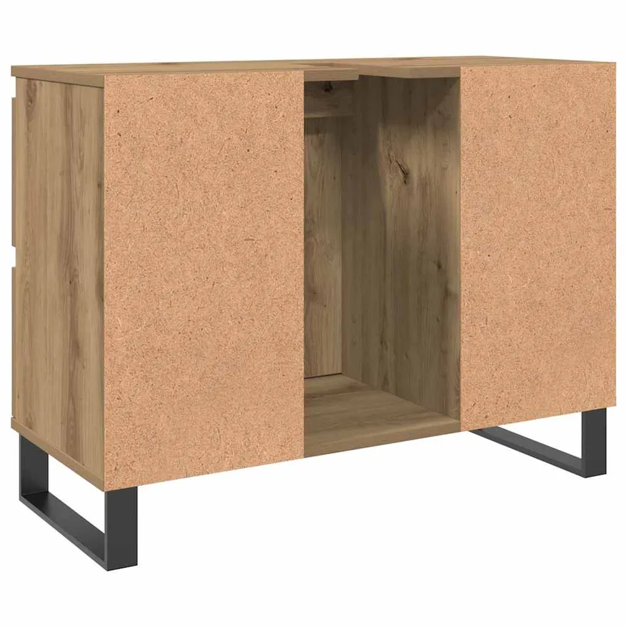 Armoire de lavabo de salle de bain chêne artisanal 65x33x60 cm - 6