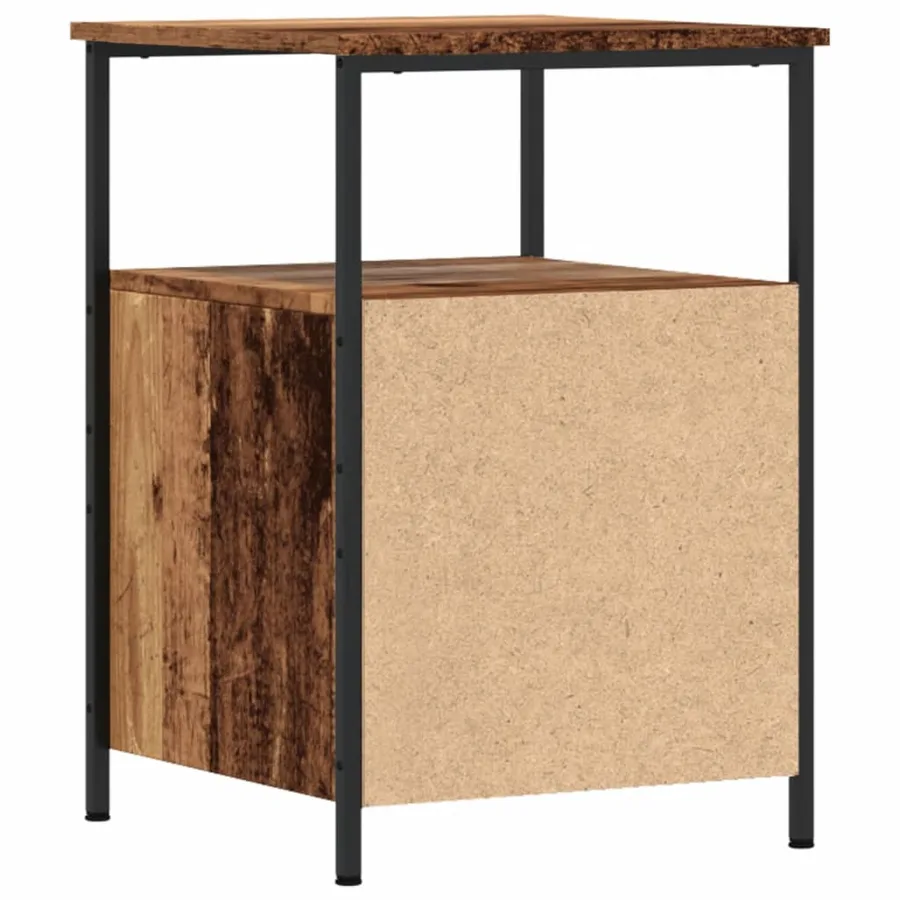 Table de chevet vieux bois 34x35,5x50 cm bois d’ingénierie - 6