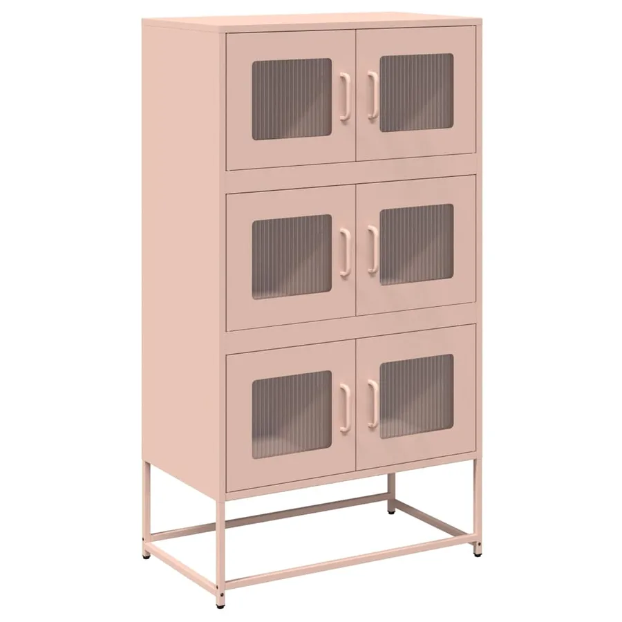 Buffet haut rose 68x39x123 cm acier - 2