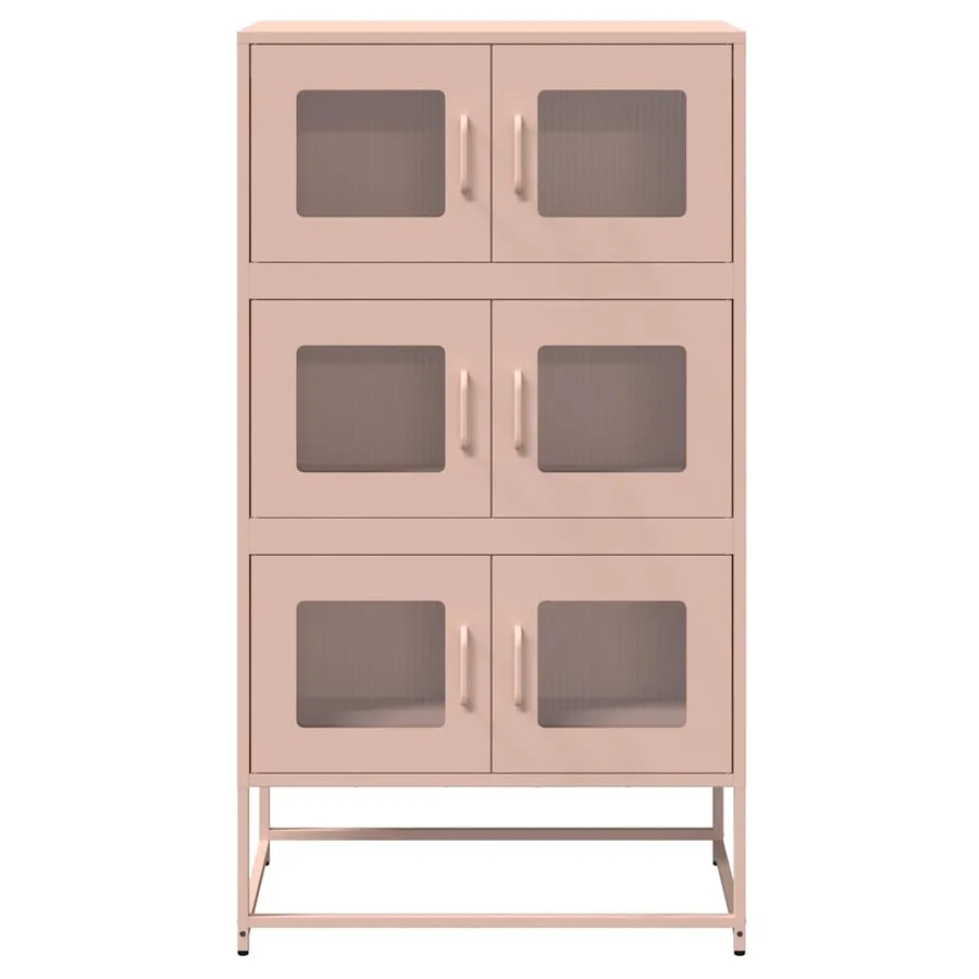 Buffet haut rose 68x39x123 cm acier - 5