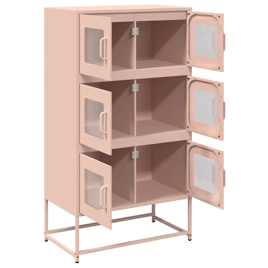Buffet haut rose 68x39x123 cm acier - 6