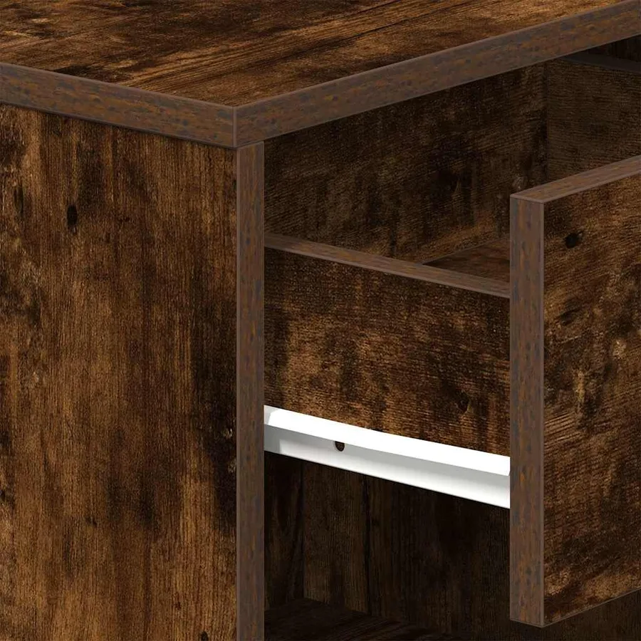 Table de chevet avec tiroir en chêne fumé 39 x 28 x 41 cm - 9