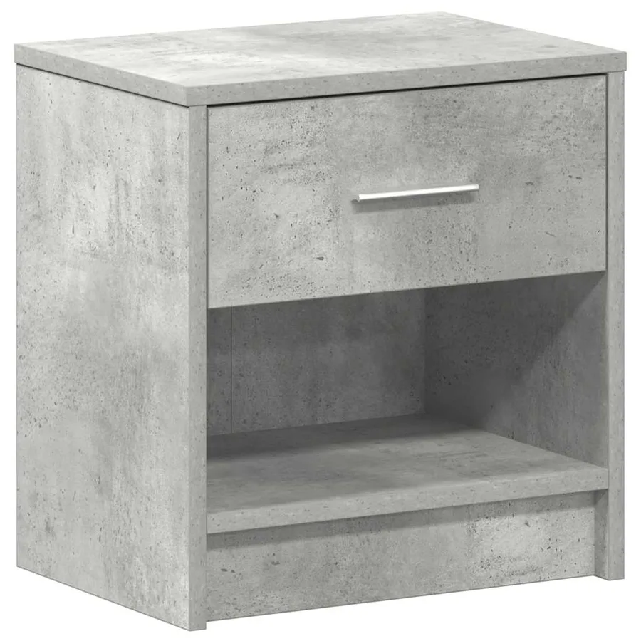 Table de chevet avec tiroir Gris béton 39x28x41 cm - 2
