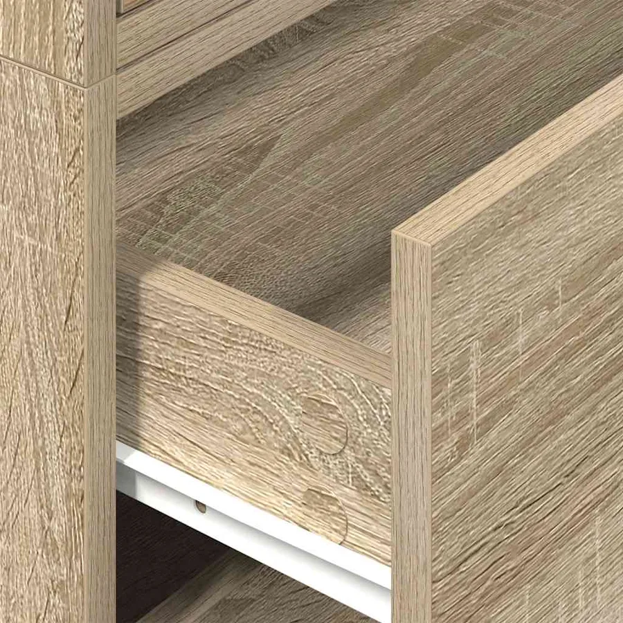 Armoires avec 2 tiroirs 2 pcs chêne sonoma bois d'ingénierie - 8