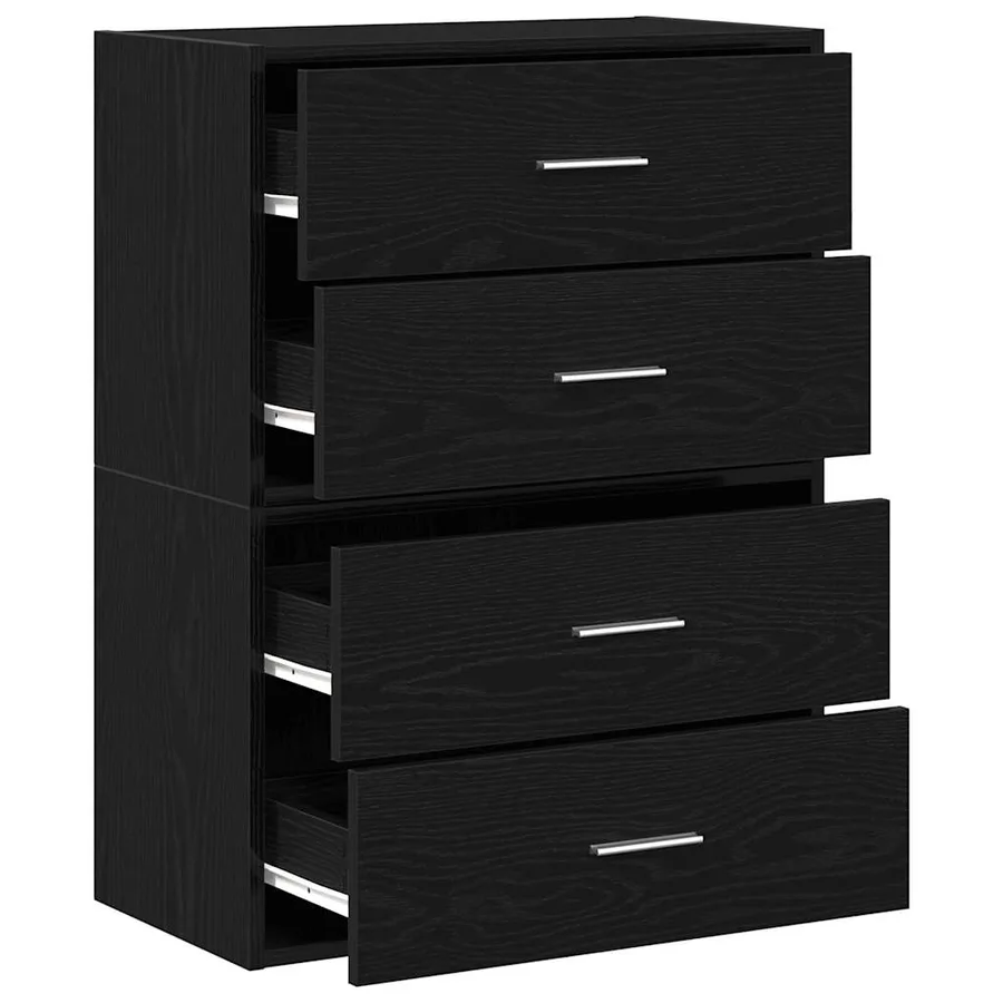 Armoires avec 2 tiroirs 2 pcs chêne noir bois d'ingénierie - 5
