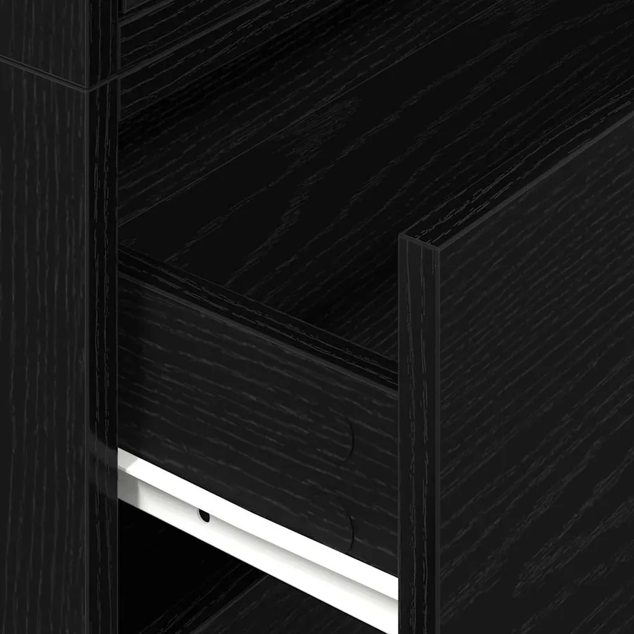 Armoires avec 2 tiroirs 2 pcs chêne noir bois d'ingénierie - 8