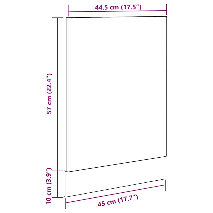 Panneau de lave-vaisselle "Lyon" Chêne artisanal 45 x 3 x 67 cm Bois d'ingénierie - 8