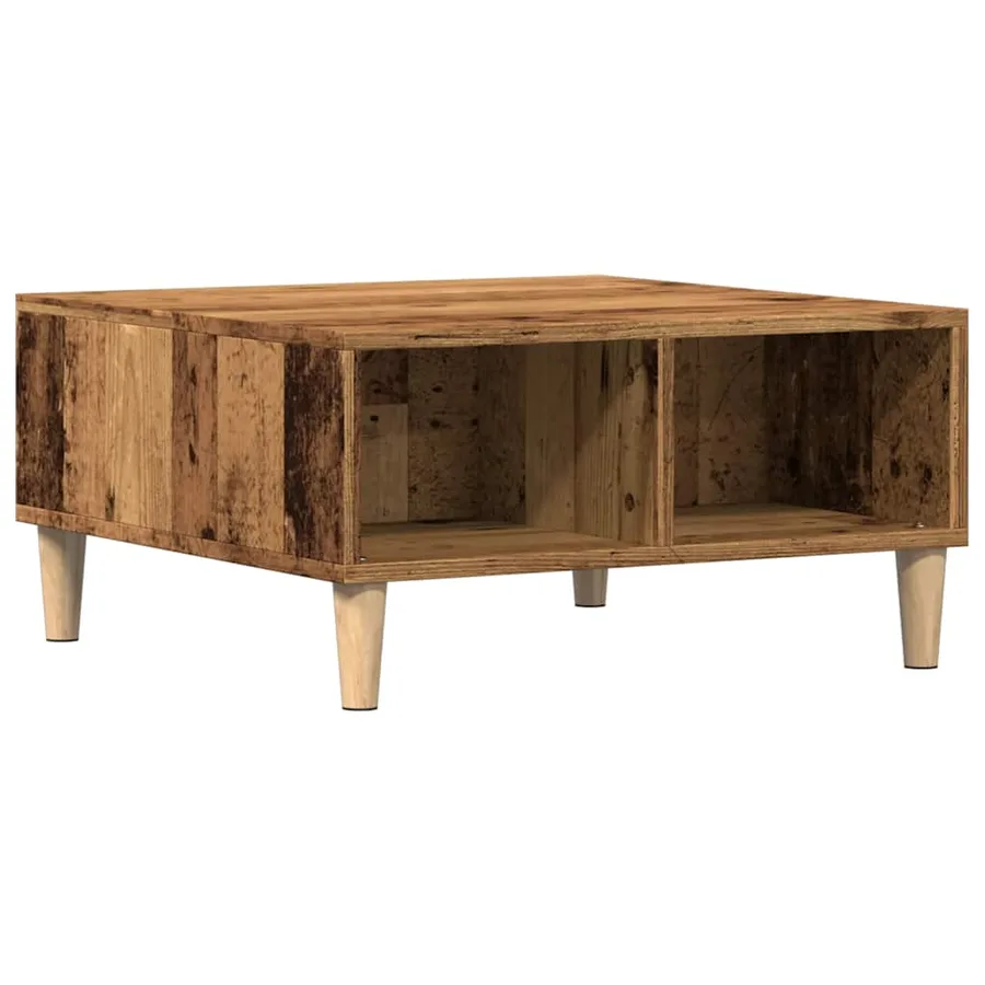 Table basse vieux bois 60x60x30 cm bois d'ingénierie - 2
