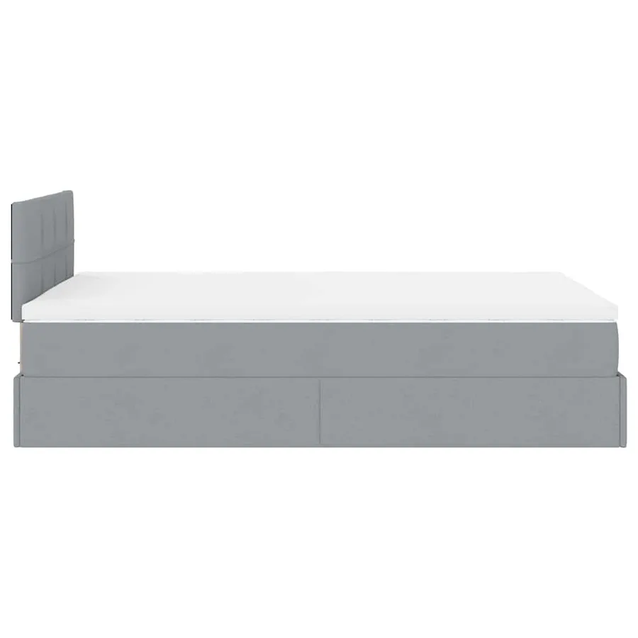 Lit ottoman avec matelas gris clair 120x200 cm tissu - 10