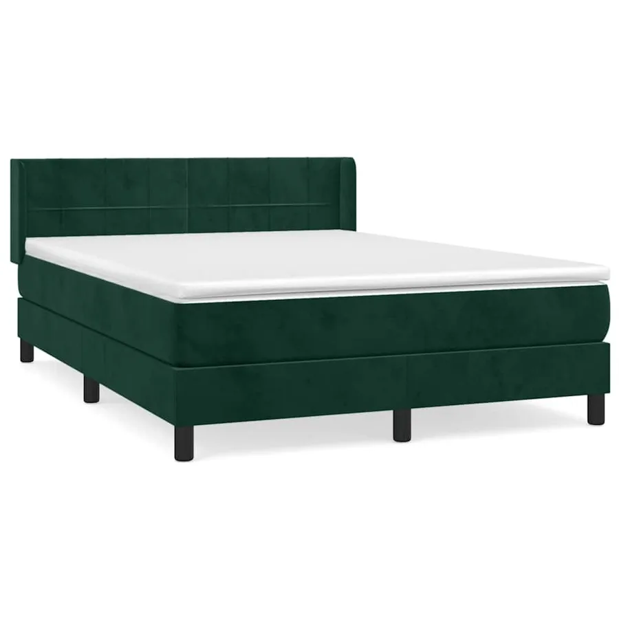 Sommier à lattes de lit et matelas Vert foncé 140x200cm Velours - 2