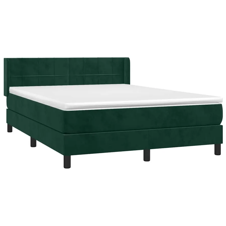 Sommier à lattes de lit et matelas Vert foncé 140x200cm Velours - 3