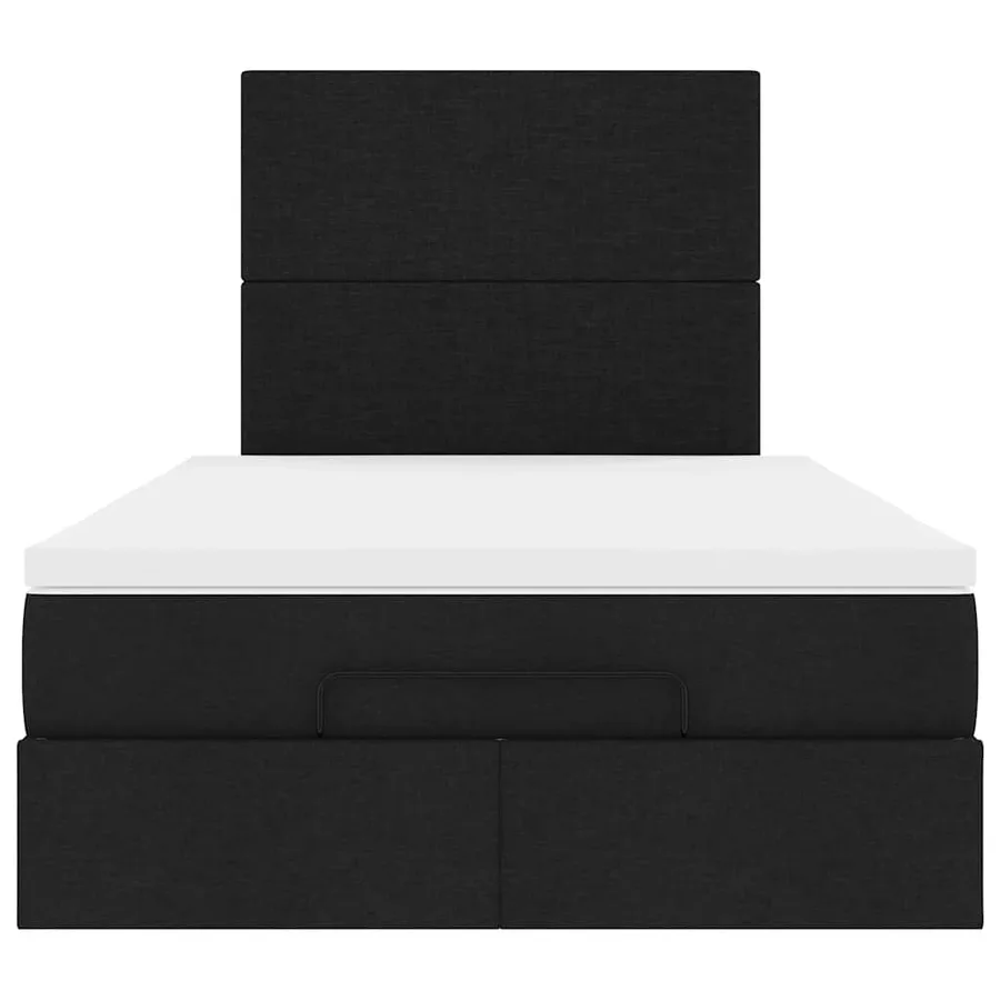 Cadre de lit ottoman avec matelas noir 120x200cm tissu - 7