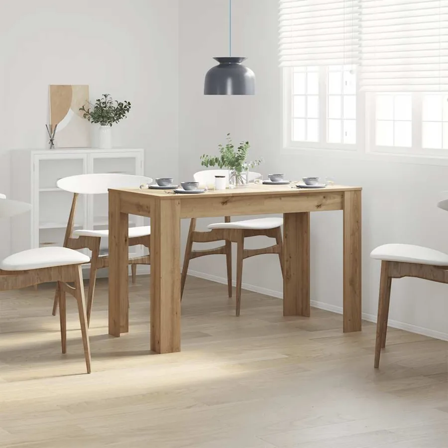 Table à manger chêne artisanal 120x60x76 cm bois d'ingénierie