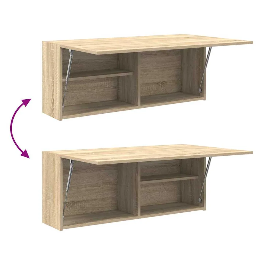 Armoire murale de bain chêne sonoma 100x25x40cm bois ingénierie - 9