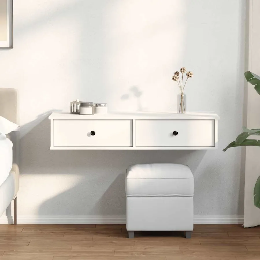 Étagère murale et tiroirs blanc 100x37,5x19cm bois d'ingénierie - 3