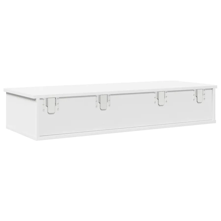 Étagère murale et tiroirs blanc 100x37,5x19cm bois d'ingénierie - 6