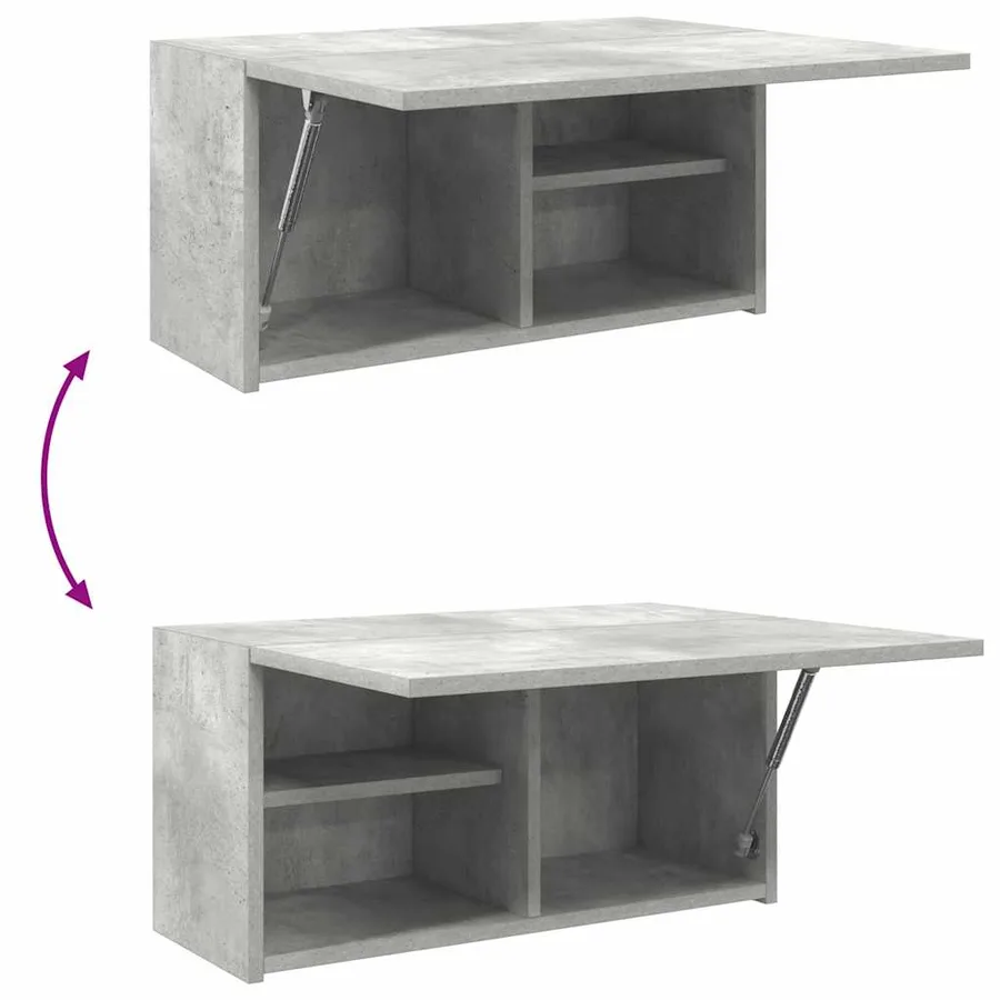 Armoire murale de bain gris béton 60x25x30 cm bois d'ingénierie - 9