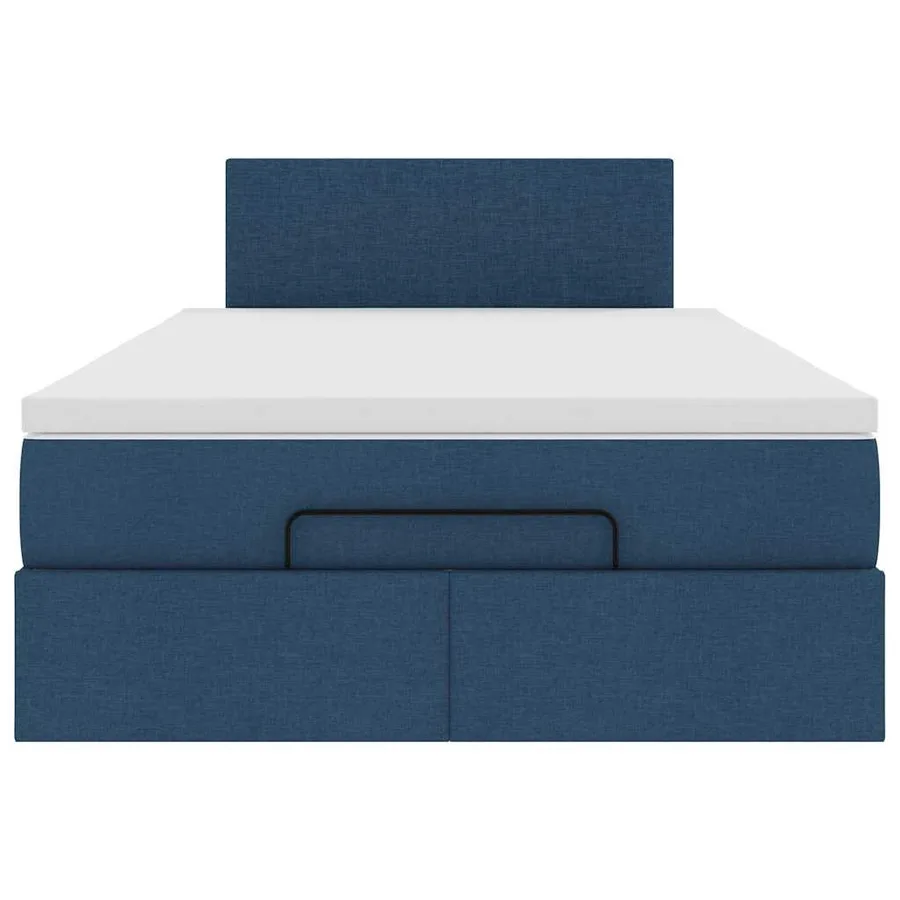Lit ottoman avec matelas et LED Bleu 120x200 cm Tissu - 8