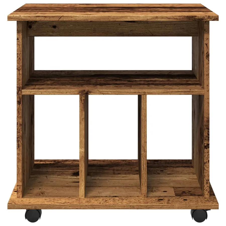 Armoire à roulettes vieux bois 60x45x60 cm bois d'ingénierie - 5
