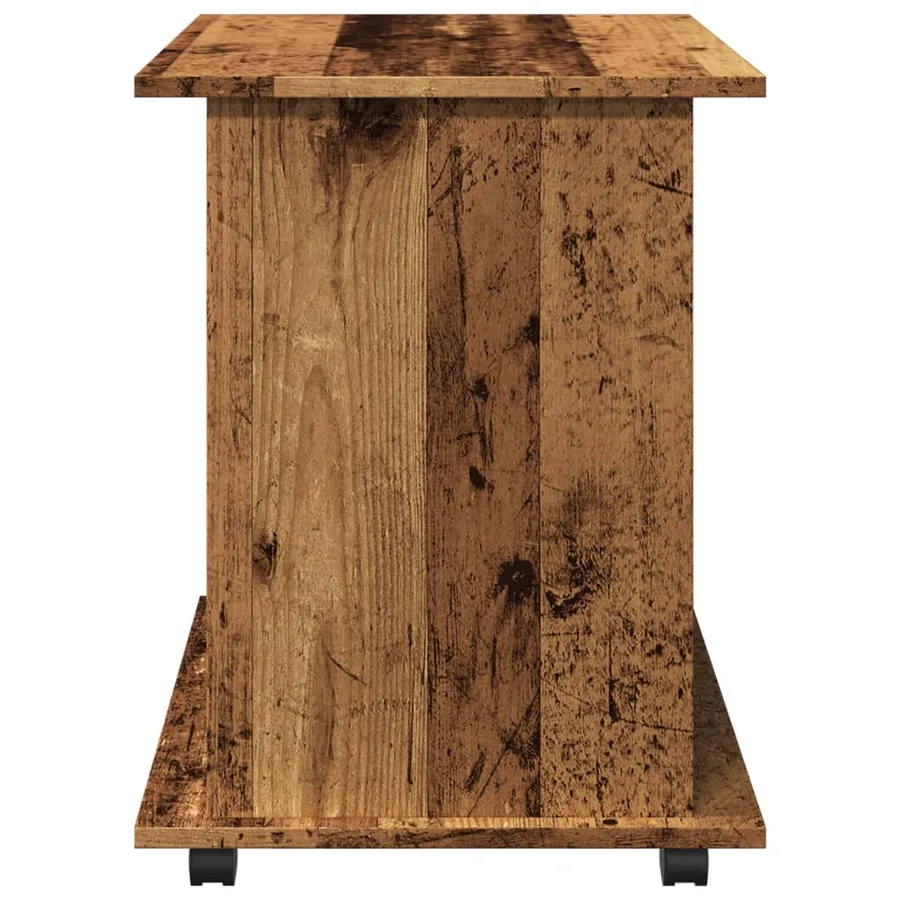 Armoire à roulettes vieux bois 60x45x60 cm bois d'ingénierie - 6