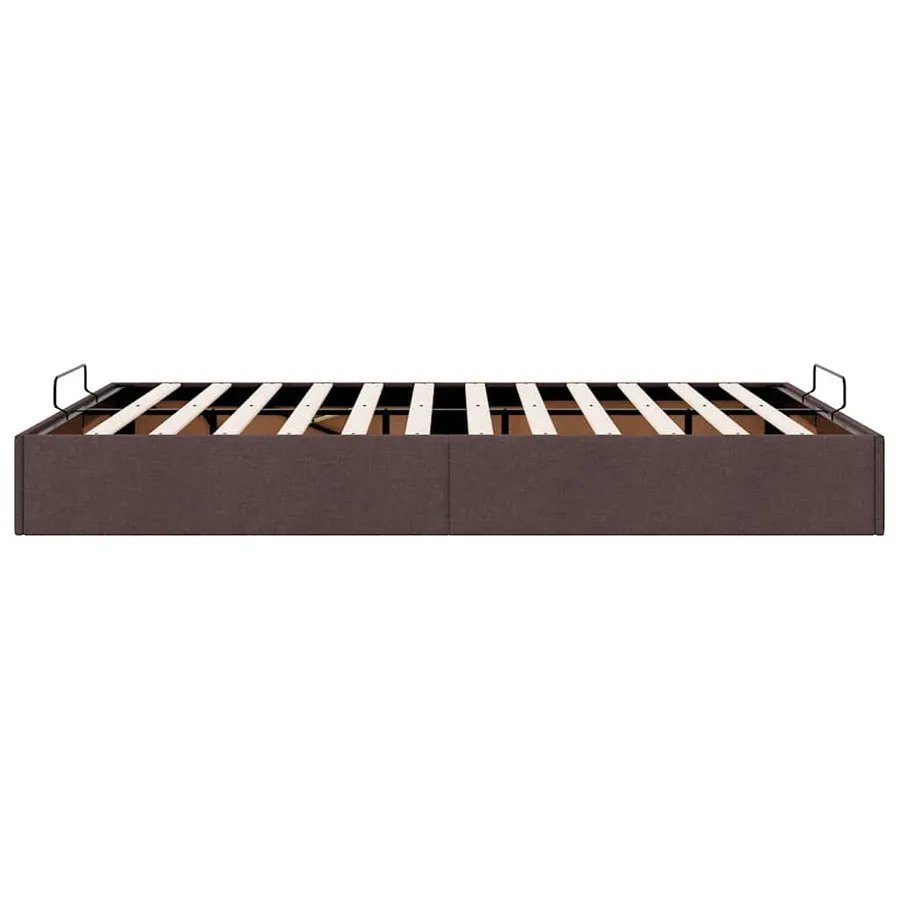 Cadre de lit ottoman sans matelas marron foncé 140x190 cm tissu - 8
